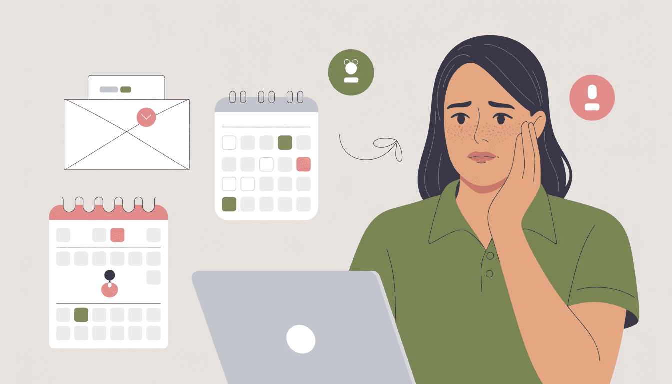 Illustration narrative - freelance réalisant qu'il a oublié de relancer